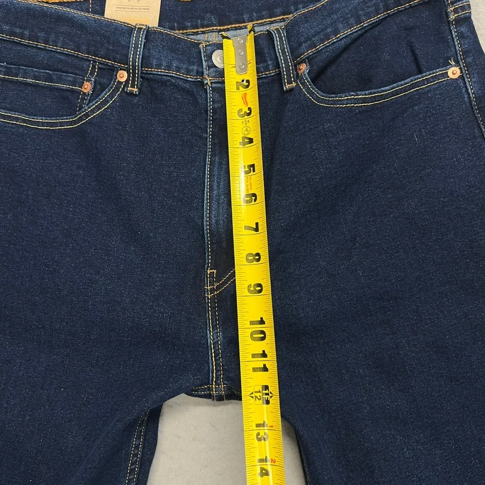 NEW Levis 505 Regular Fit Stretch Jeans Mens 36x32 Dark Wash Indigo Blue Casual